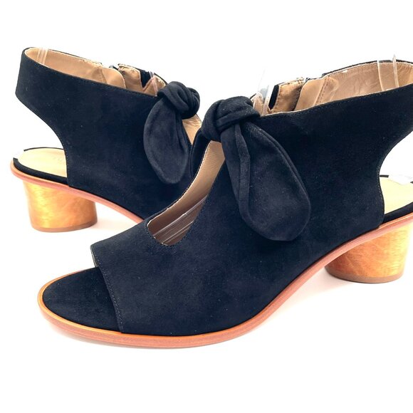 Bernardo Luna Bow Wooden Heel Suede Booties - Picture 4 of 10